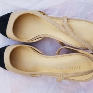 SOLD PRIVATE Cap Toe Slingback - Beige - I Trump - Worn once in office near new